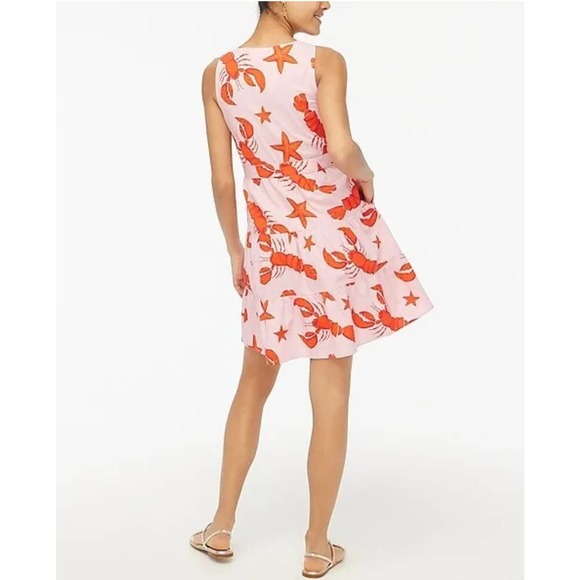 J Crew Women's Lobster Star Fish Printed Cotton Mini Dress, NWOT, Size 12 - Picture 3 of 8